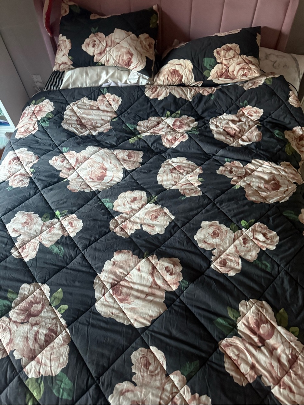 Gorgeous Emily and Merrit Pottery barn teen comforter and pillow shams-roses
